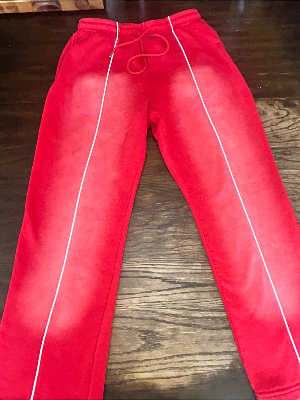 Fashion Nova Red Jogger Pants with White Piping